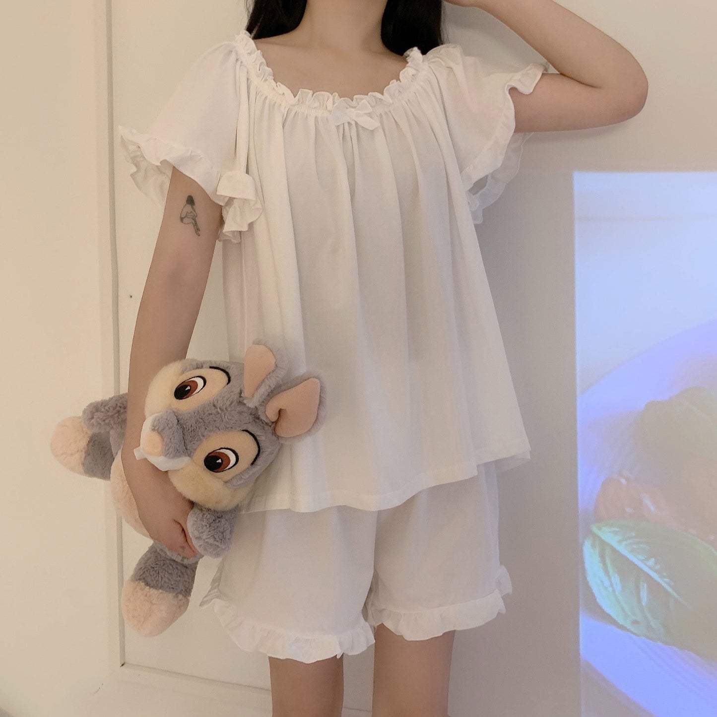 Thin Ice Silk Cute Pajamas And Home Service Suit
