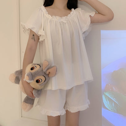 Thin Ice Silk Cute Pajamas And Home Service Suit
