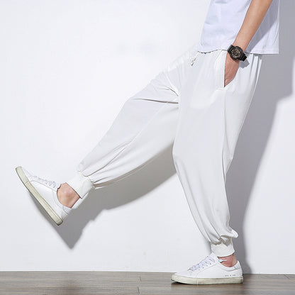 Summer Thin Ice Silk Pants Men's Bloomers