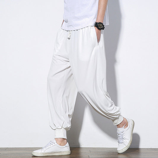Summer Thin Ice Silk Pants Men's Bloomers
