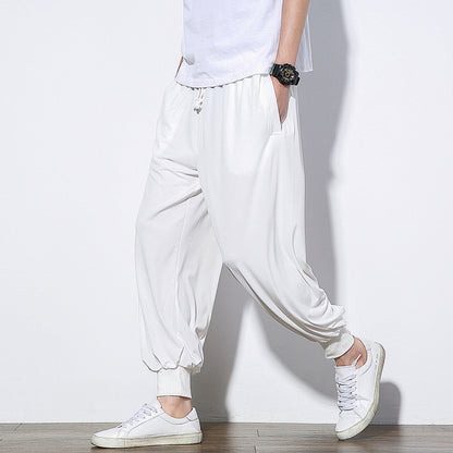 Summer Thin Ice Silk Pants Men's Bloomers