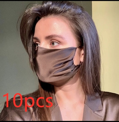 Three-layer artificial silk mask with filter PM2.5