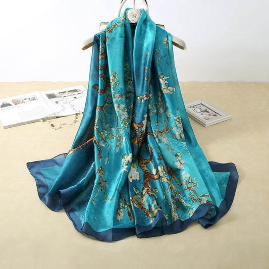Oil Painting Imitation Silk Print Scarf