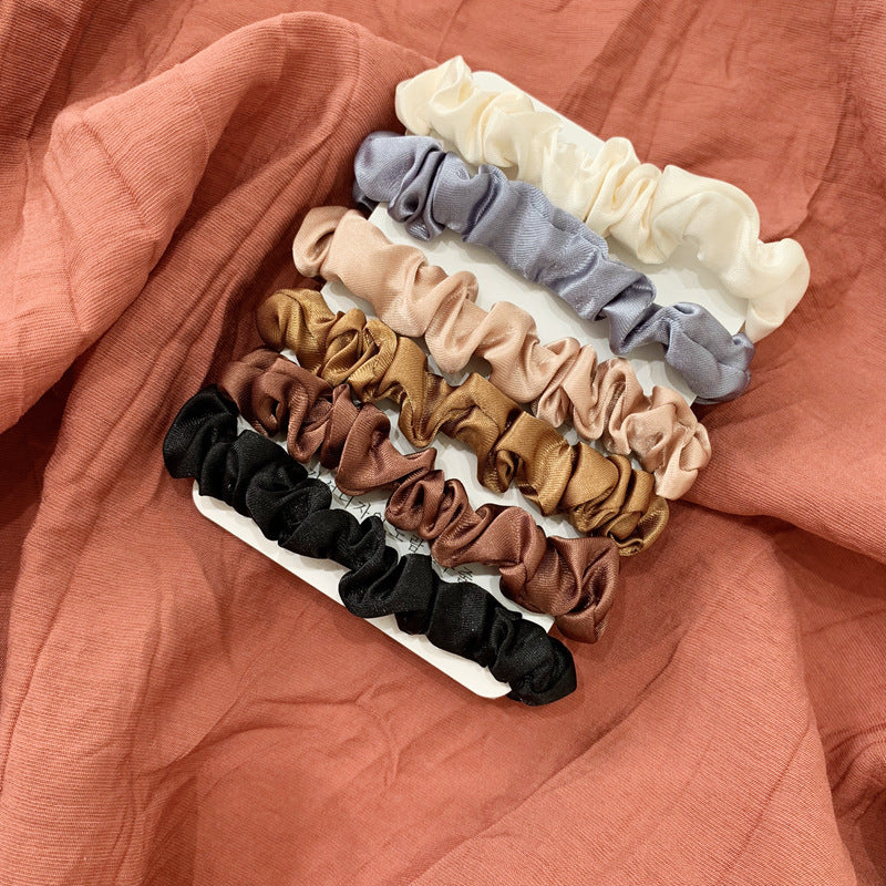 Ins Elegant French Satin Hair Tie Simple Basic Imitation Silk Hair Rope
