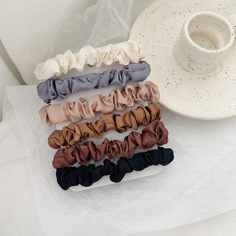 Ins Elegant French Satin Hair Tie Simple Basic Imitation Silk Hair Rope