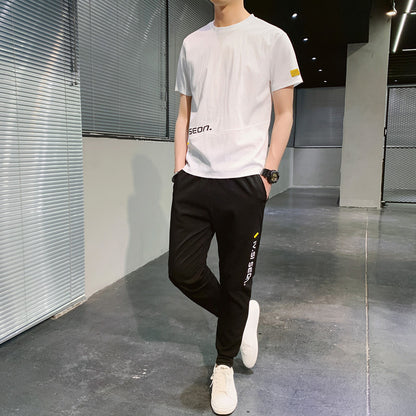 Ice Silk Men's Short-sleeved T-shirt Handsome Sportswear