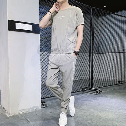 Ice Silk Men's Short-sleeved T-shirt Handsome Sportswear