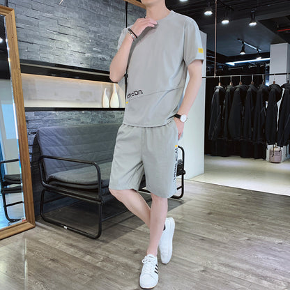Ice Silk Men's Short-sleeved T-shirt Handsome Sportswear