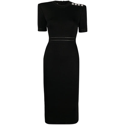 Ice Silk Fabric Elastic Slim Fit Hip Dress