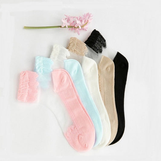 Women'S Thin Transparent Glass Silk Crystal Stockings