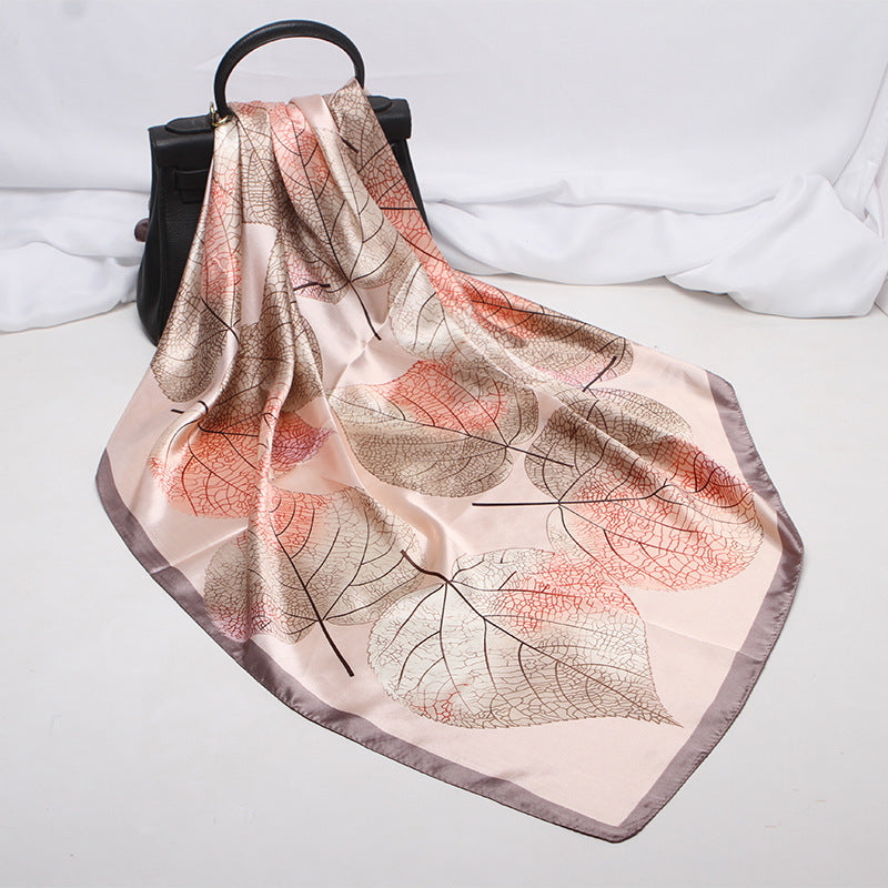Imitation Silk Satin Silk Scarf Female Russian Leopard Print