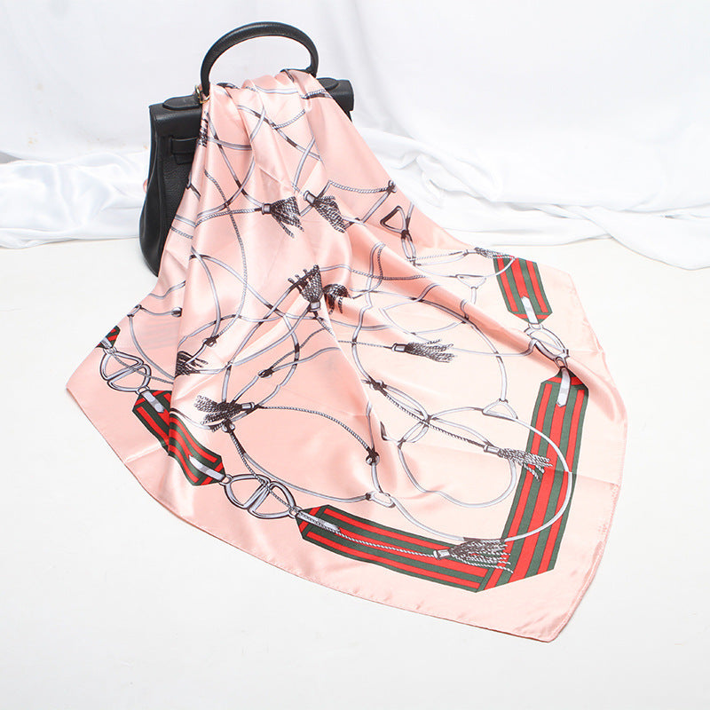 Imitation Silk Satin Silk Scarf Female Russian Leopard Print