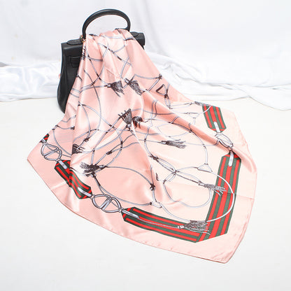Imitation Silk Satin Silk Scarf Female Russian Leopard Print