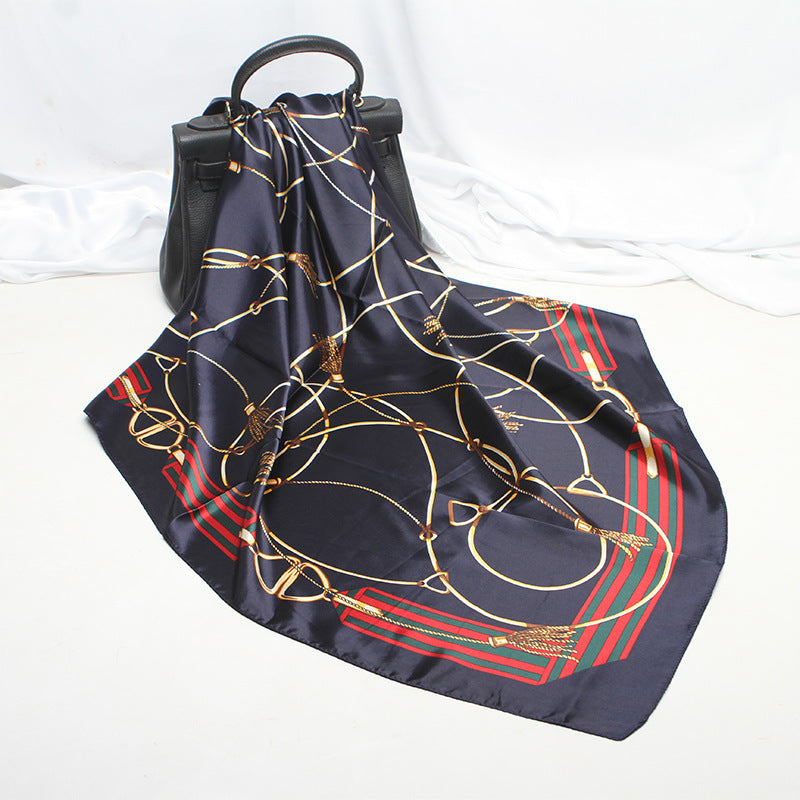 Imitation Silk Satin Silk Scarf Female Russian Leopard Print