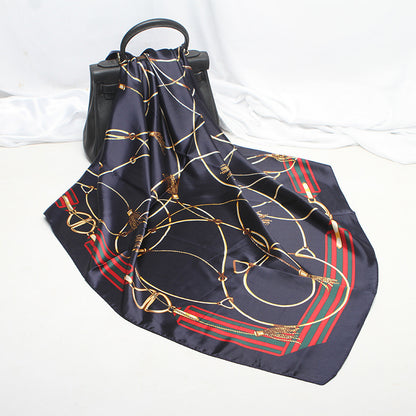 Imitation Silk Satin Silk Scarf Female Russian Leopard Print
