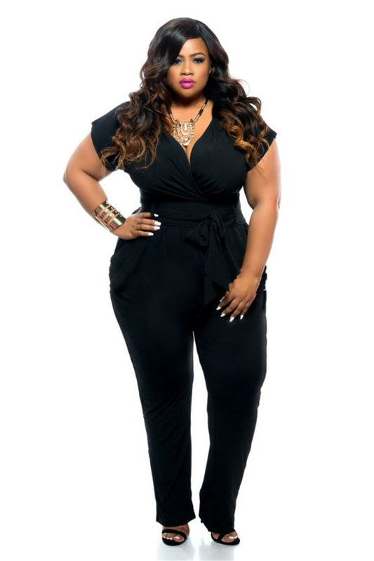 CurvaLuxe SummerEase Jumpsuit