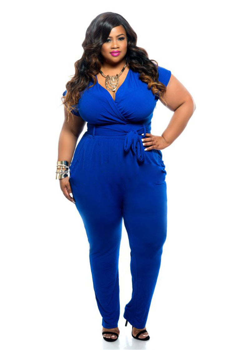 CurvaLuxe SummerEase Jumpsuit