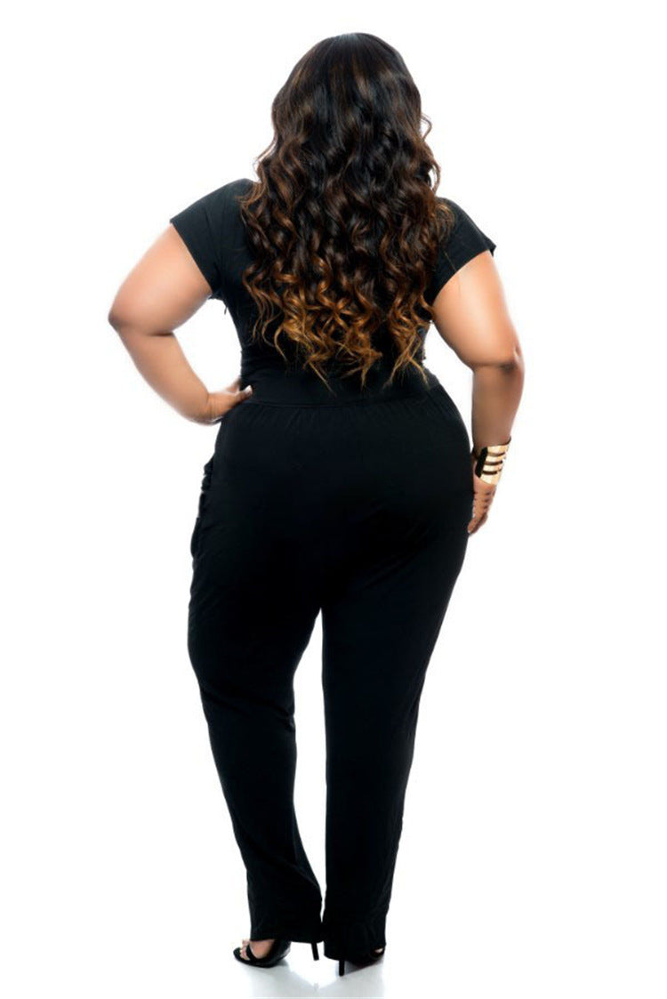 CurvaLuxe SummerEase Jumpsuit