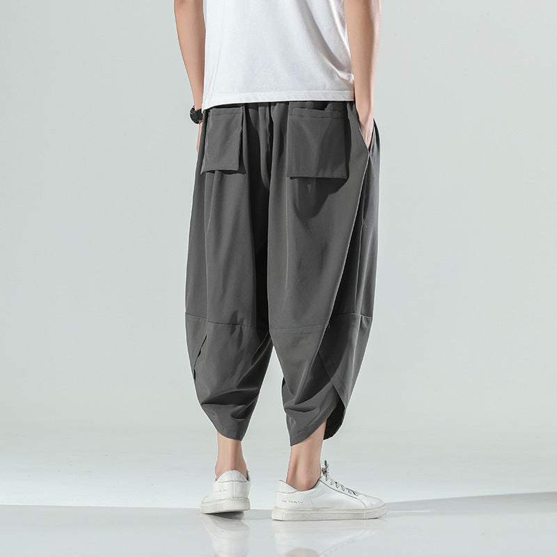 Ice Silk Cropped Beach Pants Loose Bloomers