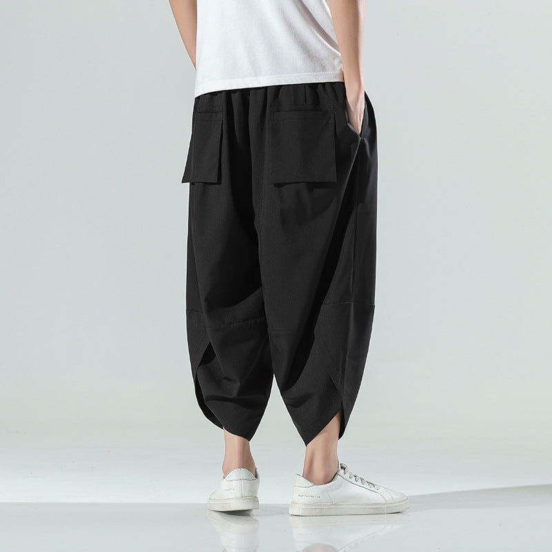 Ice Silk Cropped Beach Pants Loose Bloomers