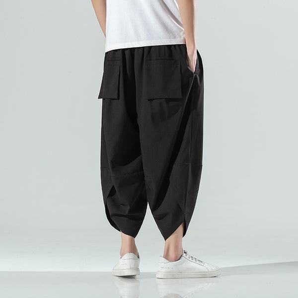 Ice Silk Cropped Beach Pants Loose Bloomers