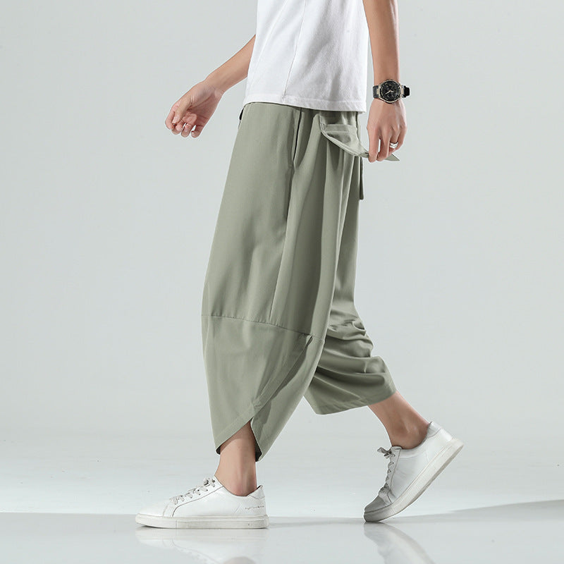 Ice Silk Cropped Beach Pants Loose Bloomers