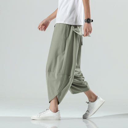 Ice Silk Cropped Beach Pants Loose Bloomers