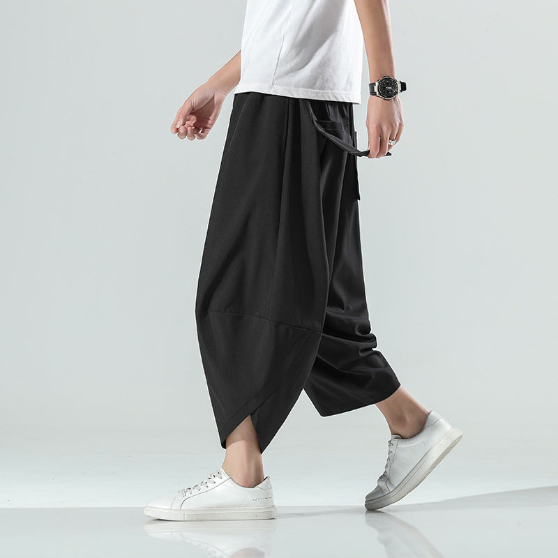 Ice Silk Cropped Beach Pants Loose Bloomers