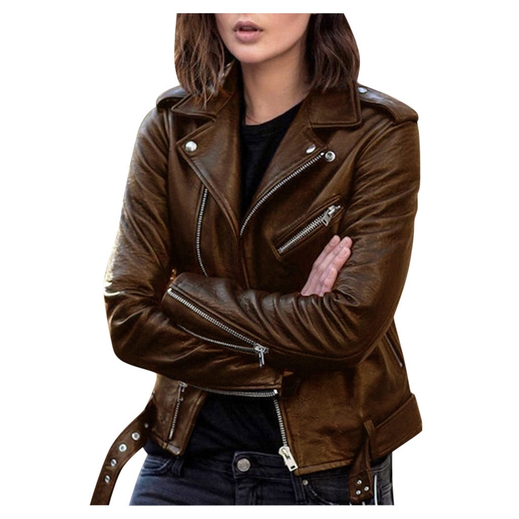 Zeyra Zip Leather Jacket