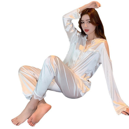 Silk Palace Style Long-sleeved Summer Ice Silk Two-piece Suit