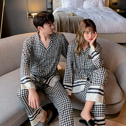 Ice Silk Houndstooth Pajamas Women