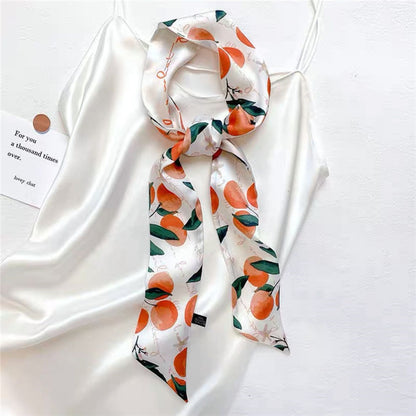 Korean Version Silk Scarf Headband Fairy Hair Binding Forest Bow Headband French Retro Ribbon Headband Imitation Silk Hair Ornament