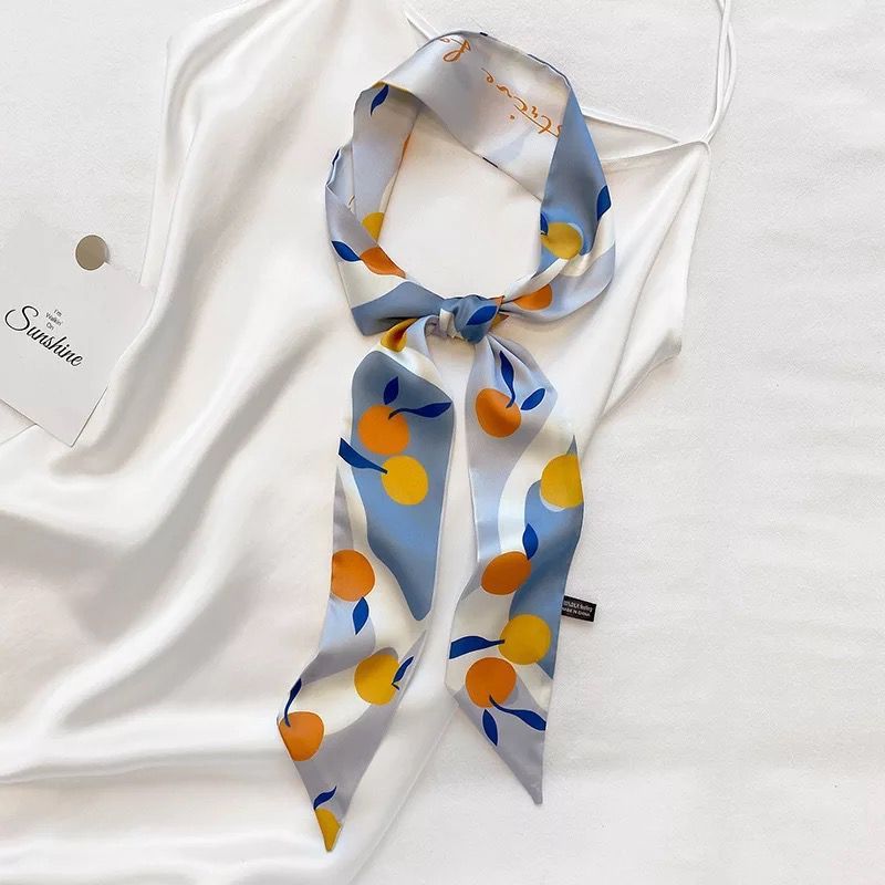 Korean Version Silk Scarf Headband Fairy Hair Binding Forest Bow Headband French Retro Ribbon Headband Imitation Silk Hair Ornament