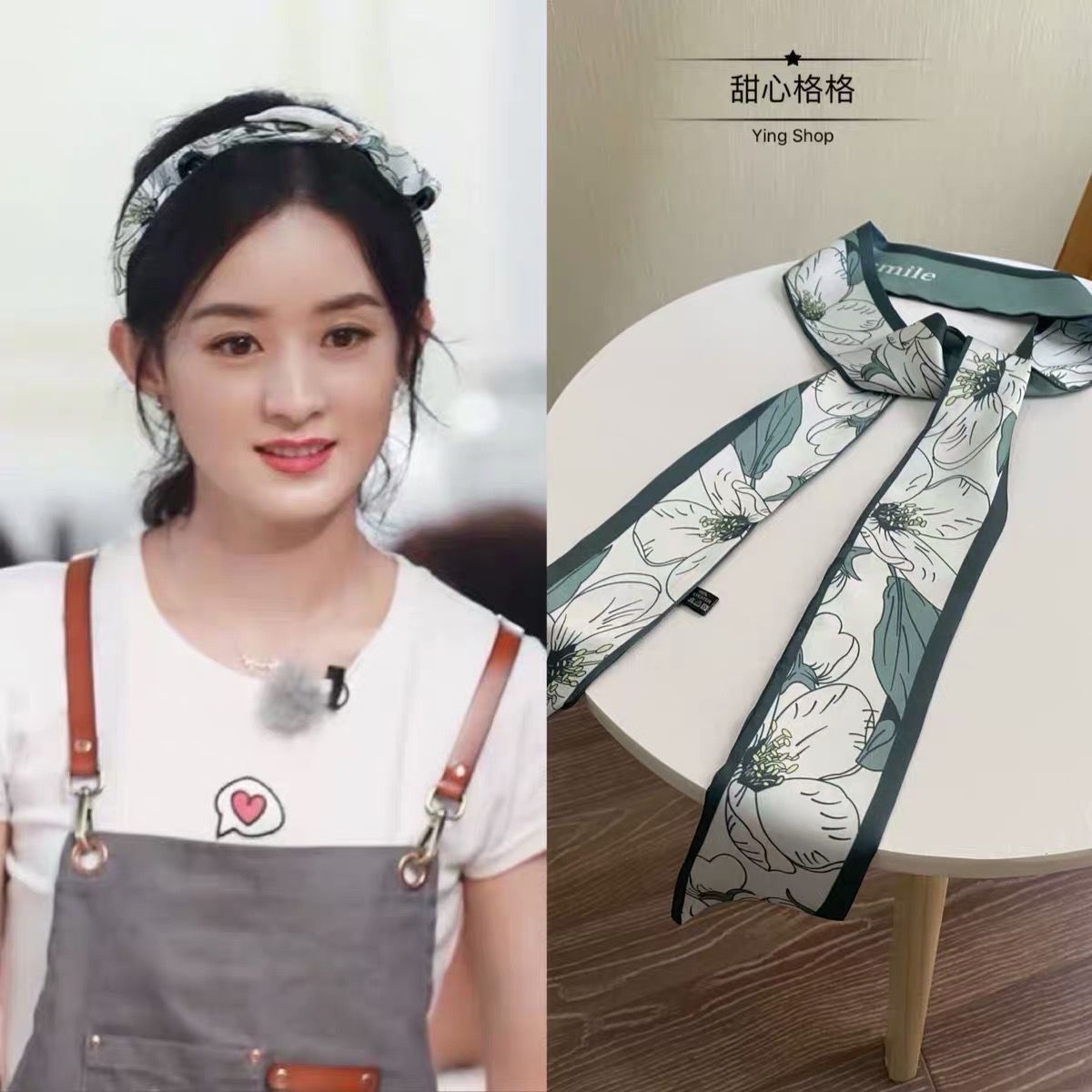 Korean Version Silk Scarf Headband Fairy Hair Binding Forest Bow Headband French Retro Ribbon Headband Imitation Silk Hair Ornament