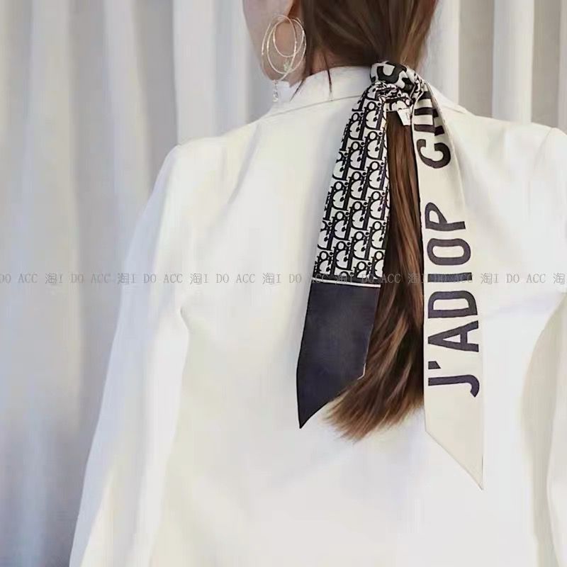 Korean Version Silk Scarf Headband Fairy Hair Binding Forest Bow Headband French Retro Ribbon Headband Imitation Silk Hair Ornament