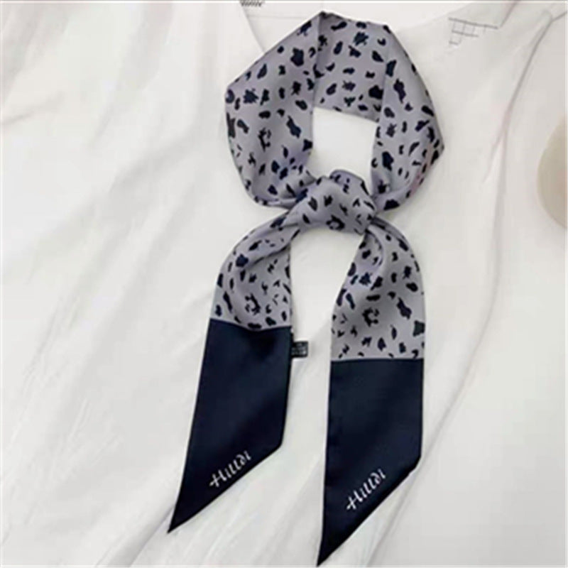Korean Version Silk Scarf Headband Fairy Hair Binding Forest Bow Headband French Retro Ribbon Headband Imitation Silk Hair Ornament