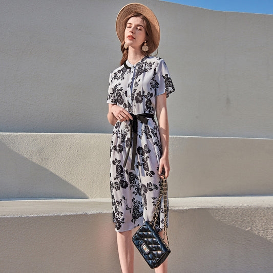 European And American Silk High-End Women'S  Silk Dress