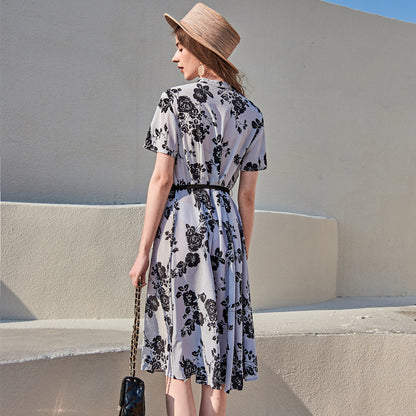 European And American Silk High-End Women'S  Silk Dress