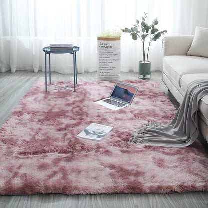 Tie-Dye Gradient Color Printed Silk Wool Carpet