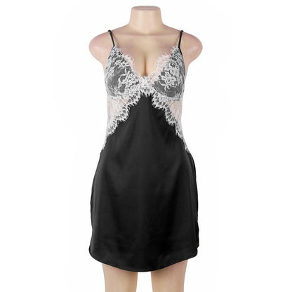Foreign Trade Sexy Simulation Silk Lace Pajamas Temptation Strap