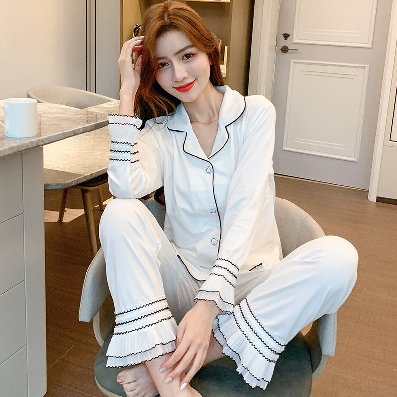 Milk Silk White Lace Pajamas Cardigan