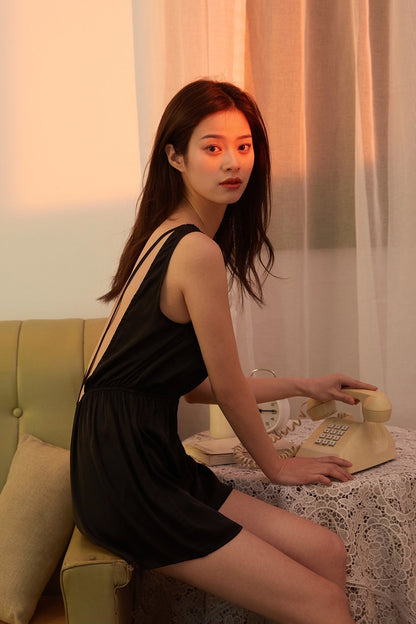 Sexy Halter Imitation Silk Home Wear
