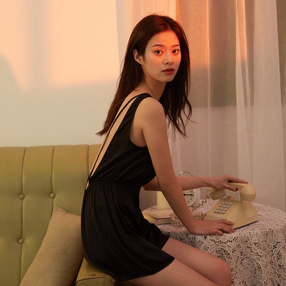 Sexy Halter Imitation Silk Home Wear
