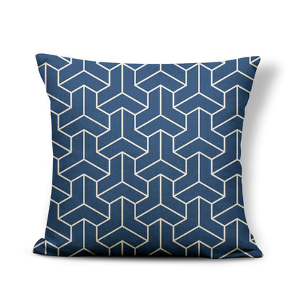 Blue Geometric Pillowcase Lattice