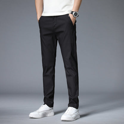 Elastic Waist Ice Silk Casual Pants