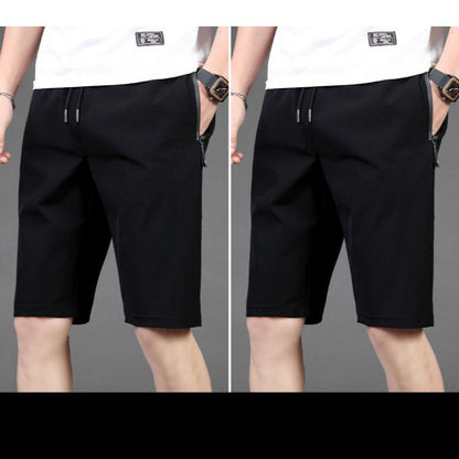 Ice Silk Shorts Men's Thin Sports Five-point Pants