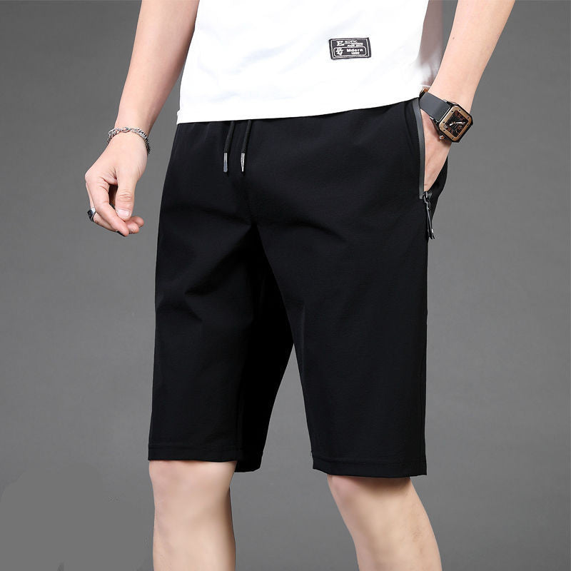 Ice Silk Shorts Men's Thin Sports Five-point Pants