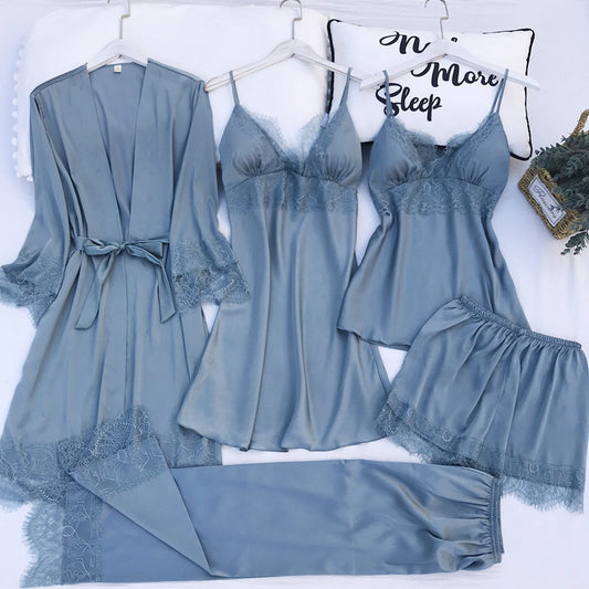 Spring and summer ice silk women's pajamas