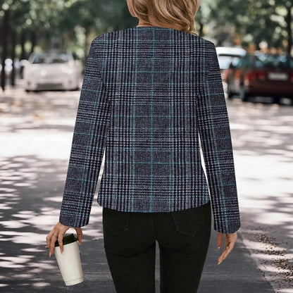 RegaliaPlaid Woolen Pocket Jacket