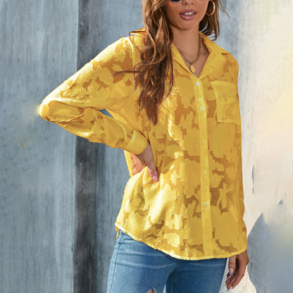 SheerMuse Jacquard Blouse